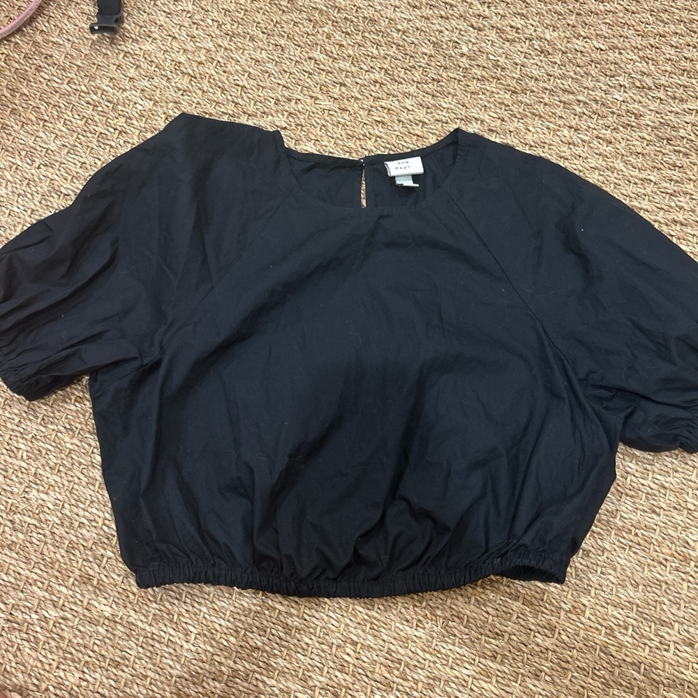 a new day Black Puff Sleeve Blouse